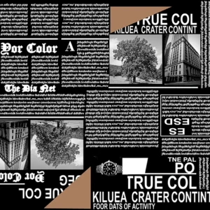 Seamless pattern of vintage newspaper clippings, bold typography, and black and white photographs in a grunge collage style, perfect for retro fashion and artistic backgrounds.